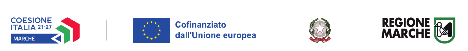 Coesione Italia 21-27 Marche, Cofinanziato dall'Unione europea, Repubblica Italiana, Regione Marche